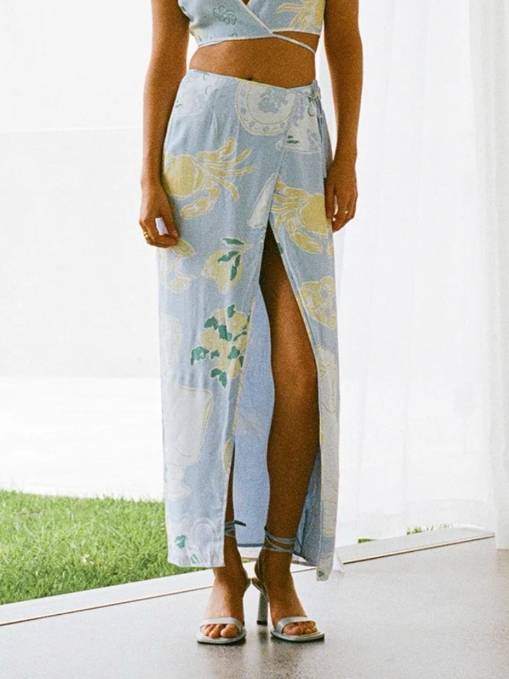 NWT SABO Skirt Australia Grecian Floral Wrap Maxi Skirt